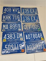 (10) 1990s Michigan License Plates