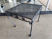 Vintage Wrought Iron Outdoor Side Table