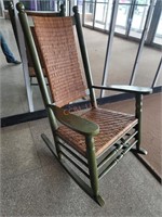 Antique Wood & Wicker Rocking Chair