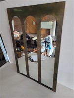 Vintage Brass 3 Panel Mirror