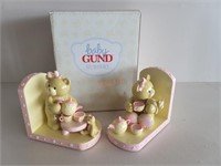 Baby Gund Porcelain Nursery Bookends Bear Tales