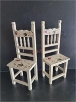 Pair of Hand Painted Doll chairs