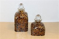 SELECTION OF MATCHING MOSAIC DECANTERS