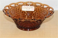 IMPERIAL LACED EDGED DEEP AMBER SALAD BOWL