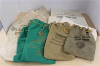 SELECTION OF CANVAS BANK BAGS
