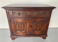 1940's Carved Walnut Silver Chest