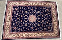 LARGE HAND KNOTTED WOOL RUG