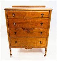 WALNUT (4) DRAWER CHEST OF DRAWERS