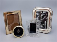 (3) STERLING SILVER, (1) WATERFORD CRYSTAL FRAMES