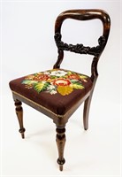 19TH CENTURY CARVED ROSEWOOD CHAIR