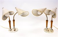 MID CENTURY DUAL GOOSENECK TABLE LAMPS