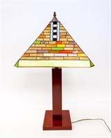 ART DECO STAINED GLASS LAMP