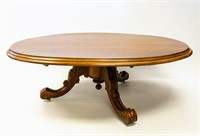VICTORIAN OVAL MAHOGANY TOP COFFEE TABLE