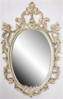 ORNATE PAINTED OVAL MIRROR
