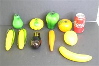 10 Pieces of Glass Fruit & Vegetables