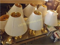 6 Brass base Lamps with Shades