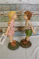 Pair of 16" Tall Resin Kissing Figures