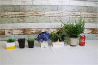 Lot of Miscellaneous Artifical Potted Plants