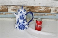Blue & White Ceramic Teapot w/ Lid