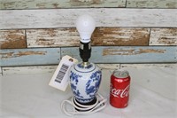 Blue & White Ceramic 12" Tall Lamp