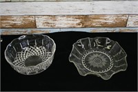 Depression Glass & Possibly Waterford Glass Bowls