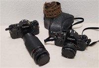 (2) Canon A-1 Cameras & (2) Zoom Lens