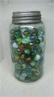 Antique Ball Canning Jar Filled with Marbles