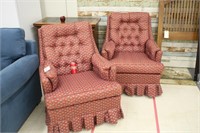 Pair of Vintage Upholstered Club Chairs