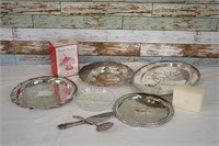 Lot of Silverplate Trays & Serving Pieces