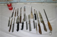 Lot of Miscellaneous Kitchen Knives & Sharpener