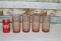 Set of 8 Vintage Anchor Hocking Pink Tea Glasses
