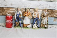 Set of 4 Home Interiors Country Folk Statuettes