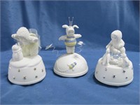 Three Dept 56 Snow Baby Music Boxes Tallest 5.5"