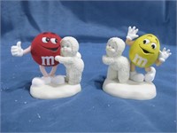 Pair M&M Dept 56 Snow Baby Porcelain Figurines