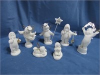 Seven Dept 56 Snow Babies Porcelain Figurines