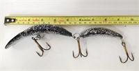 Large Jointed Black Sparkle Flat Fish for Musky