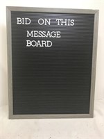 Message board with letters and numbers.