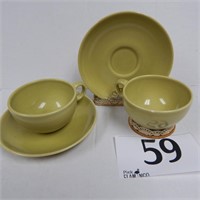 RUSSEL WRIGHT IROQUOIS CUP & SAUCER SETS, QTY 2