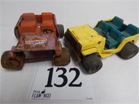 PAIR OF VINTAGE METAL/PLASTIC CARS "MADE TO BUDDY