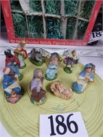 COMMODORE HAND PAINTED NATIVITY SET FROM ITALY