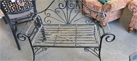 Metal patio bench