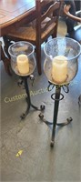 2 candle holder stands