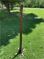 ANTIQUE TIGER OAK COAT RACK