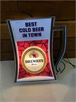 VINTAGE DREWRYS LIGHT UP BEER SIGN