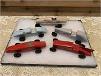 LOT OF 5 VINTAGE PINEWOOD DERBY CARS