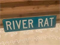 RIVER RAT SIGN 24-1/2" X 6"