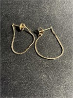 14k gold chain hoop earrings total weight is .46