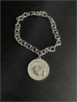 Sterling Silver Charm Bracelet with Graduation