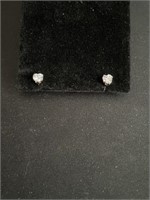Sterling Silver Heart shaped earrings total