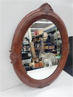 Ornate Solid Wood Framed Beveled Glass Mirror